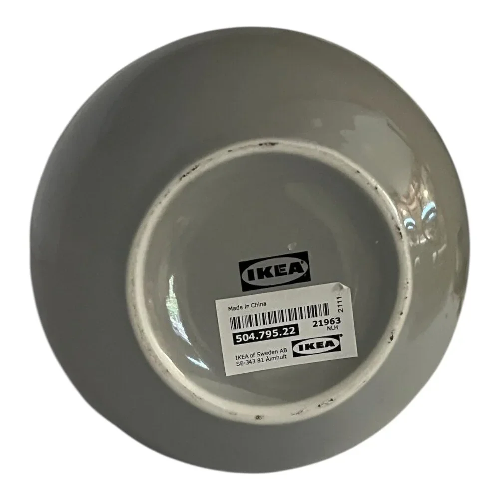 IKEA Modern Minimalist Ceramic Vase Glossy Gray Bottle Vase Scandinavian Decor 1